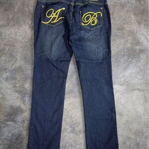 Vintage Apple Bottoms Dark Wash Embroidered Pocket Jeans Womens 13/14 Y2K